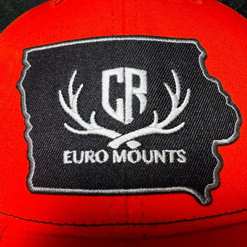 CR Euro Mounts Hunter Orange Trucker Hat with Fabric Hat
