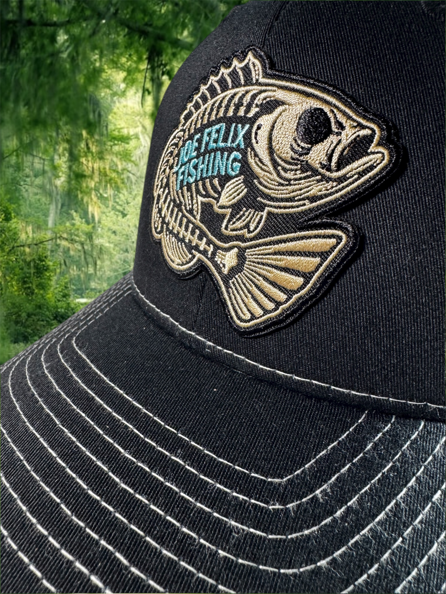 Joe Felix Fishing Black Trucker Hat with JFF Logo