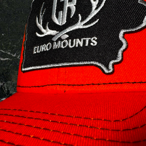 CR Euro Mounts Hunter Orange Trucker Hat with Fabric Hat