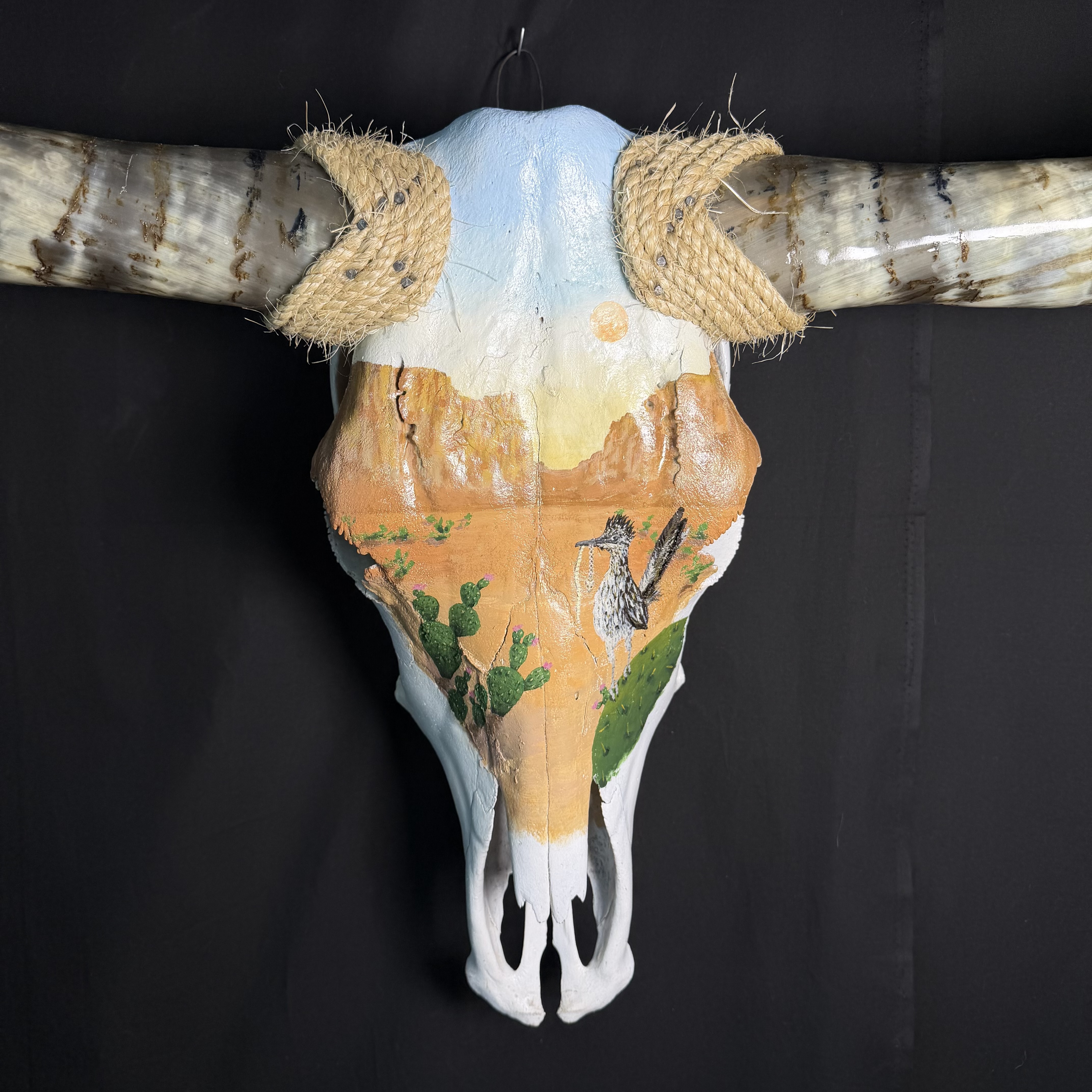 PICK UP ONLY (Sonoran) Hand-Painted Longhorn Skull Wall Art