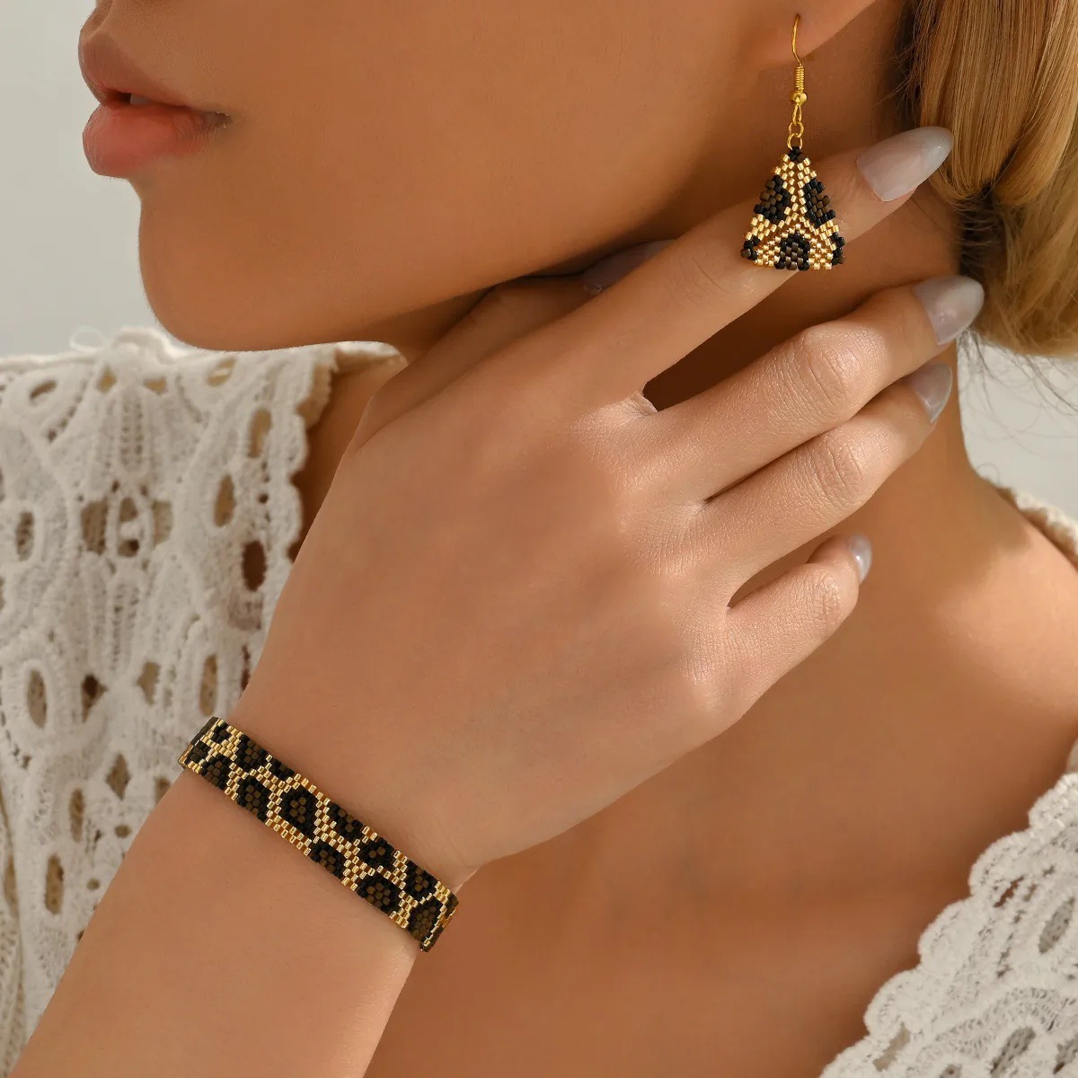 Leopard Print Beads Set