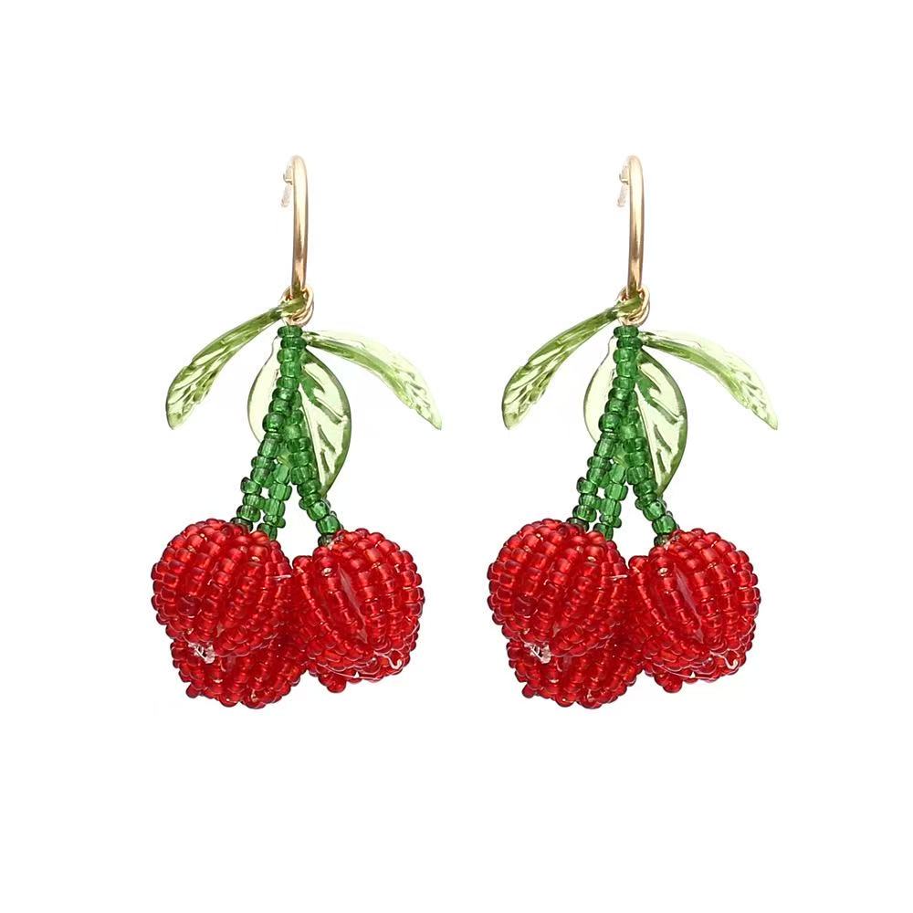 Cherry Beaded Earrings