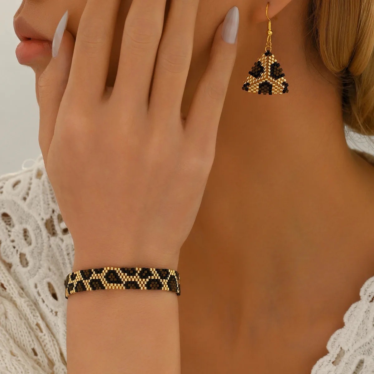 Leopard Print Beads Set