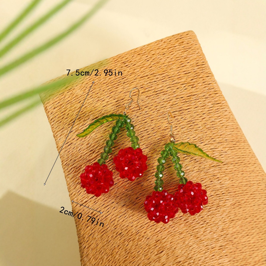 Cherry Beaded Earrings