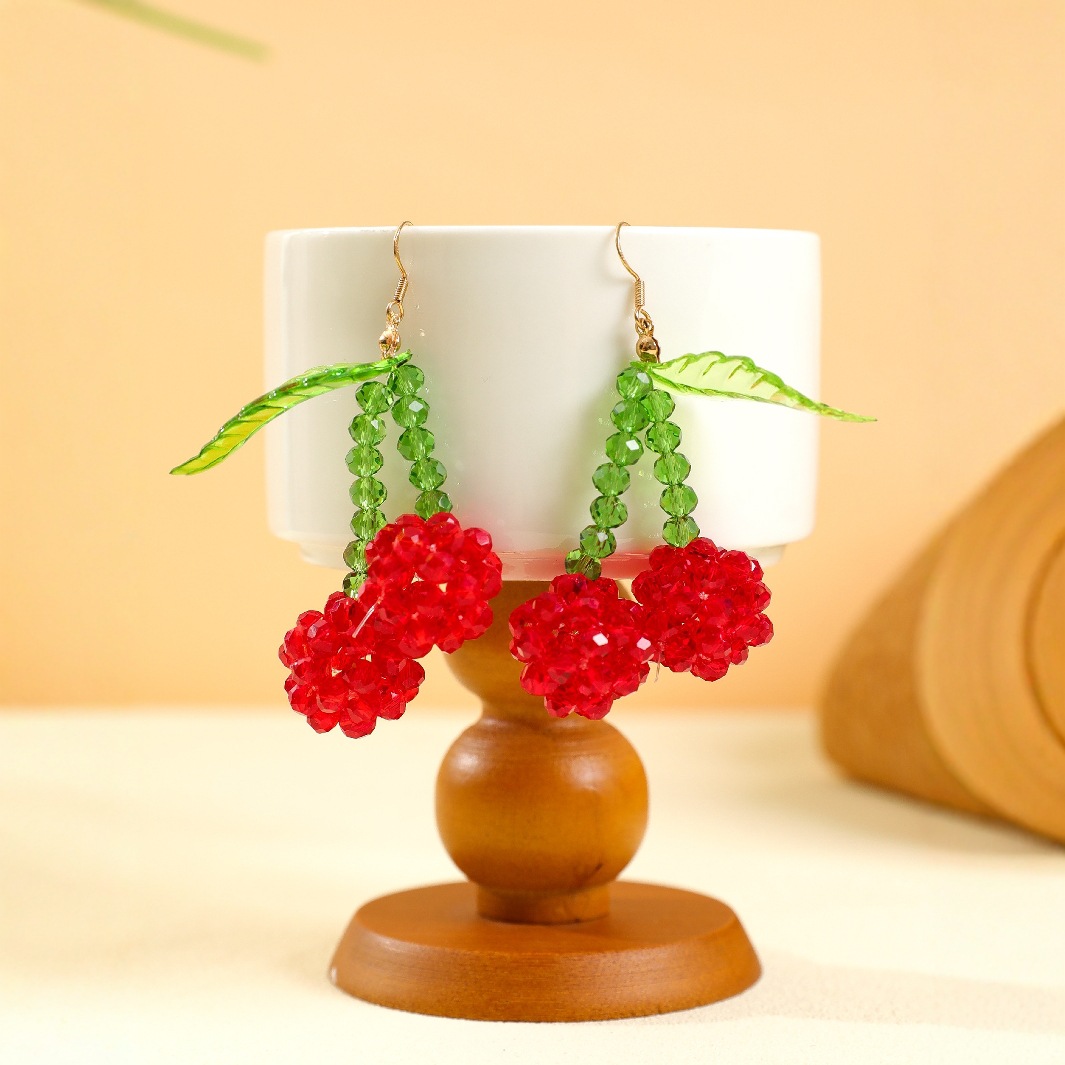 Cherry Beaded Earrings