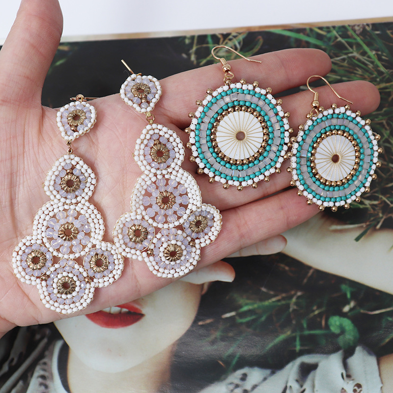 Handcrafted Beaded Hoop Earrings