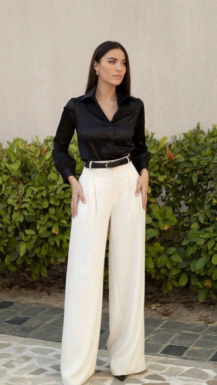 Elegant Wide-Leg White Trousers