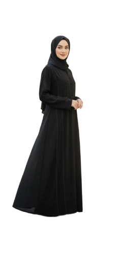 Glam Black Sequin Abaya | Luxury Evening Black Abaya  