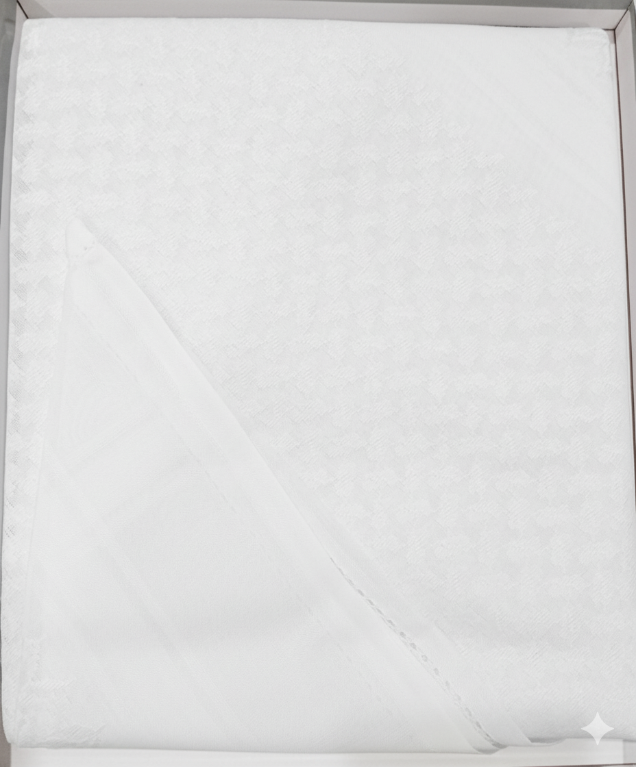 The Crisp White Saudi Shemagh - Classic & Formal