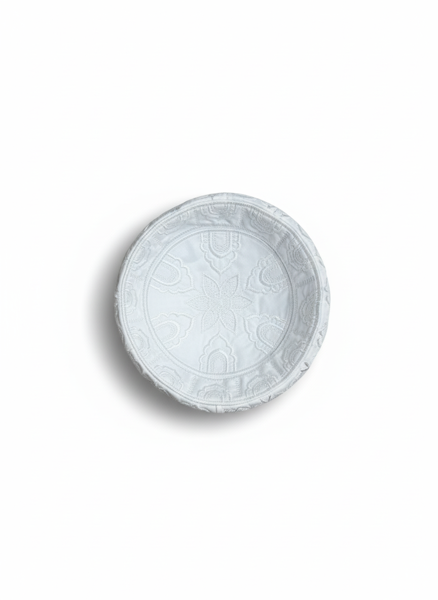 White Prayer Cap with Nice Design