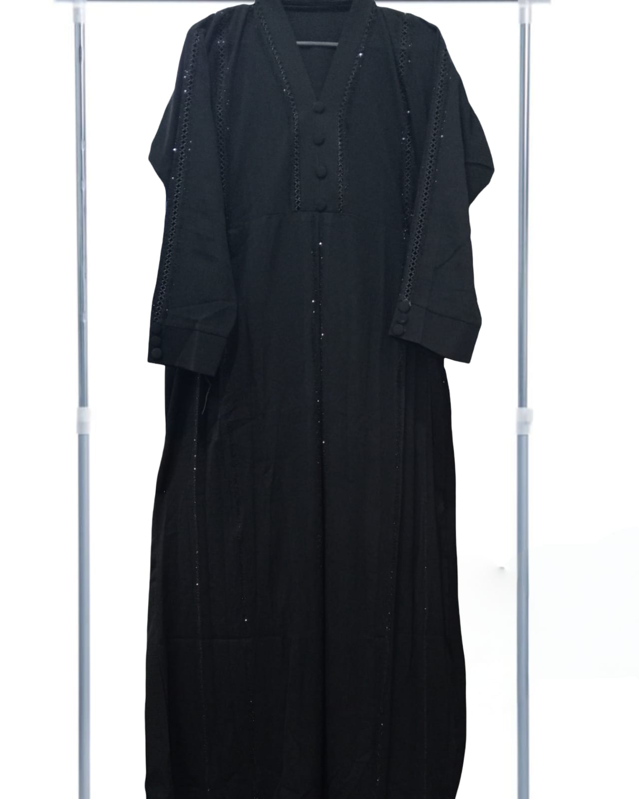 Glam Black Sequin Abaya | Luxury Evening Black Abaya  