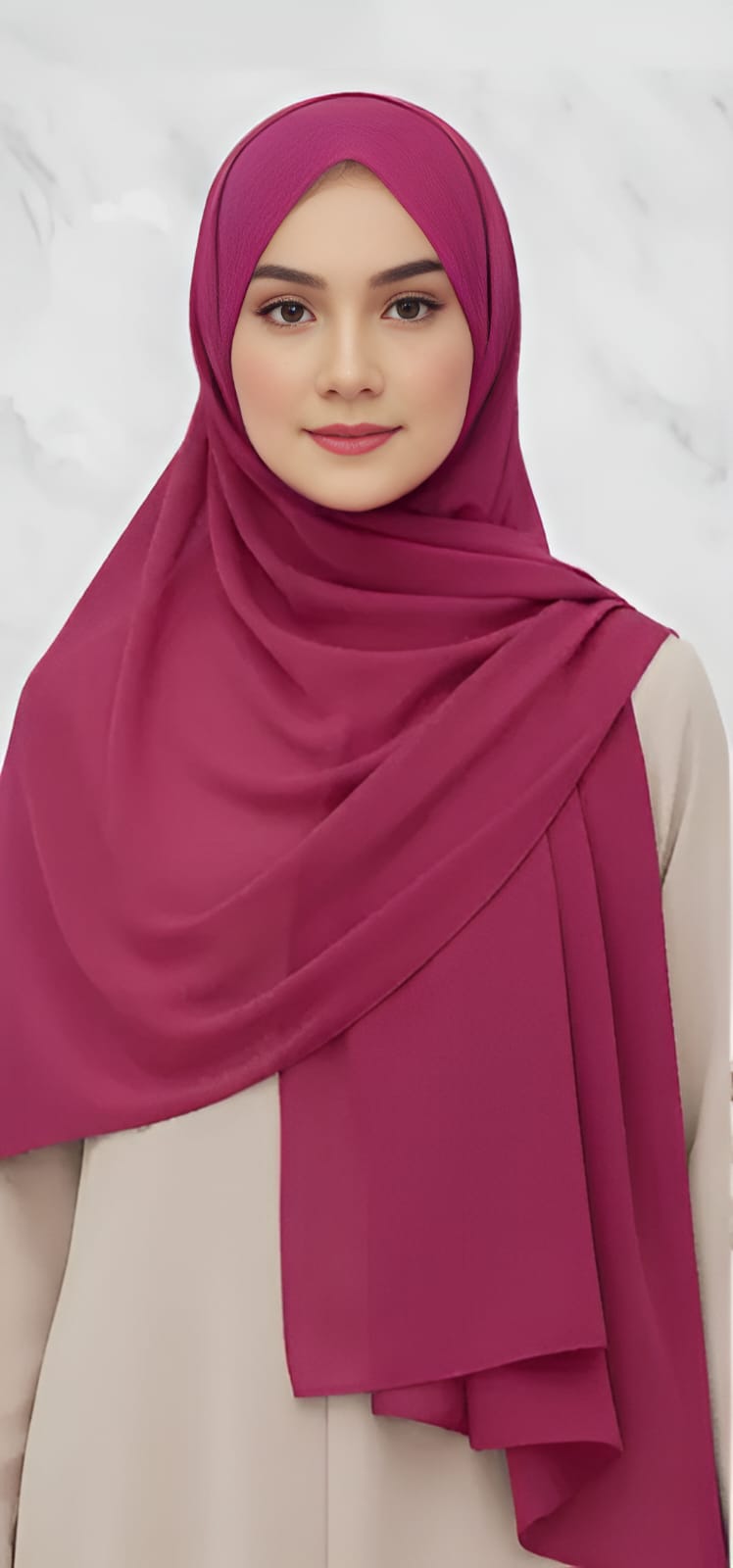 Berry Pink Chiffon Hijab – Soft & Elegant Scarf