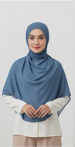 Blue Chiffon Hijab – Lightweight Everyday Scarf