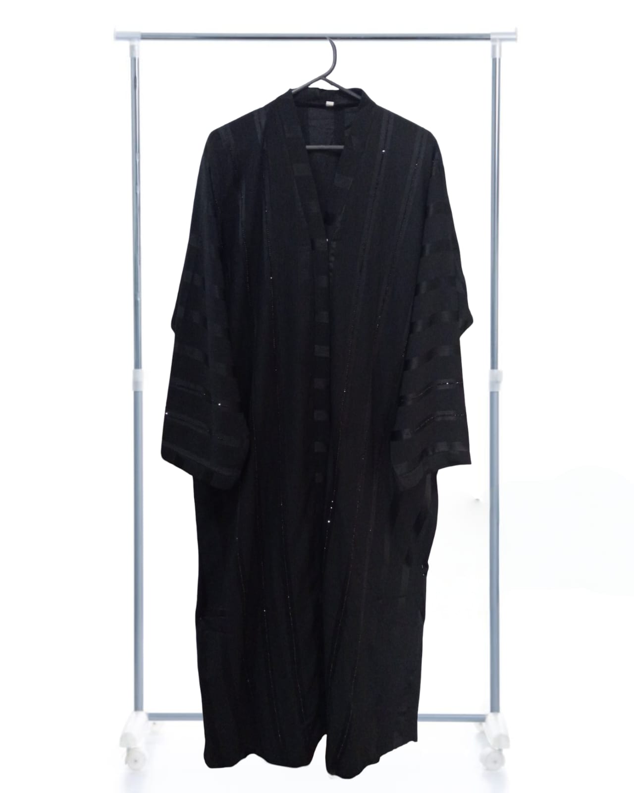 Black Striped Luxury Abaya | Elegant Modern Black Abaya 