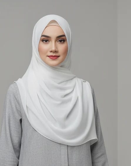 White Chiffon Hijab – Clean & Elegant Everyday Scarf