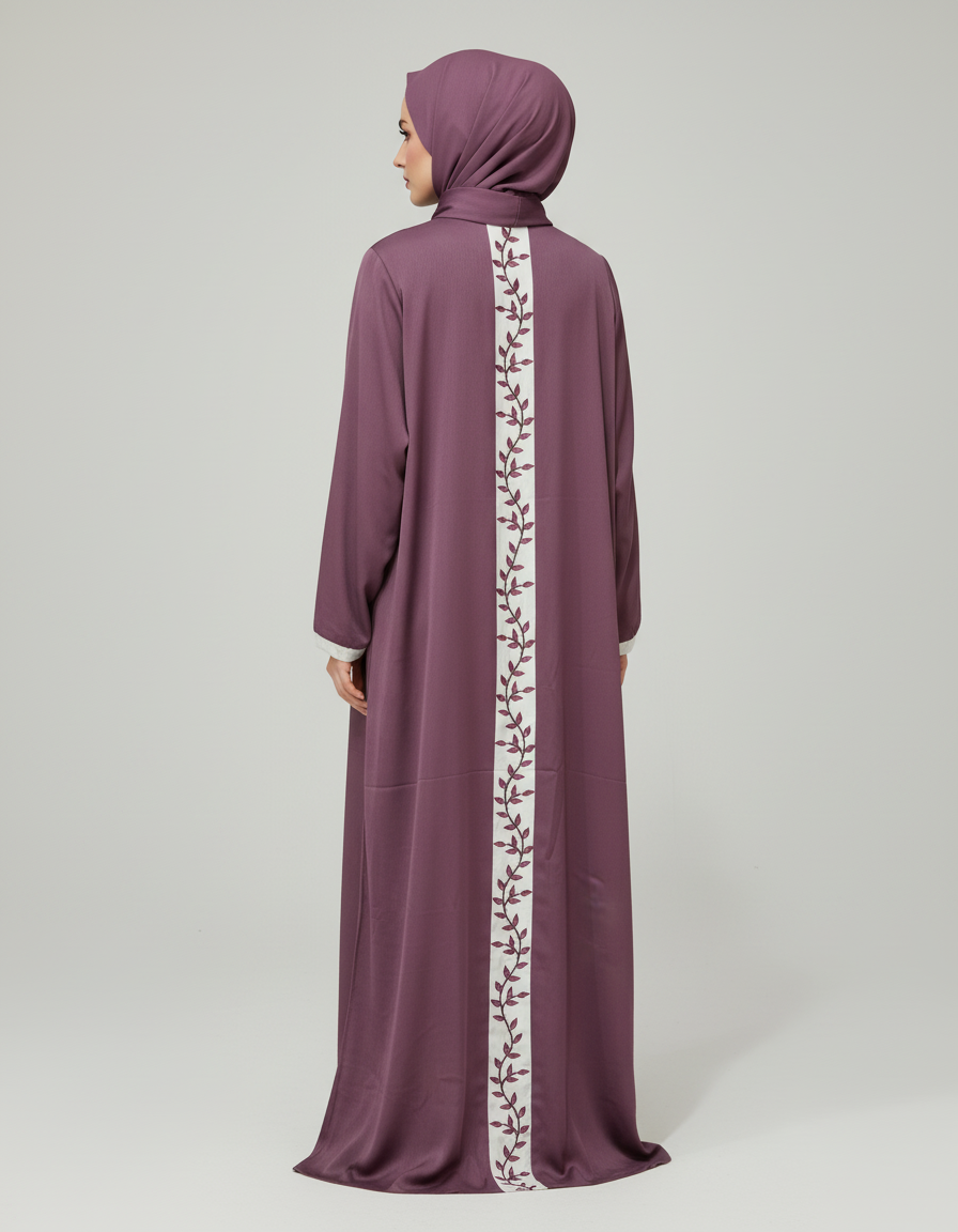 Embroidered Casual Abaya with hijab 