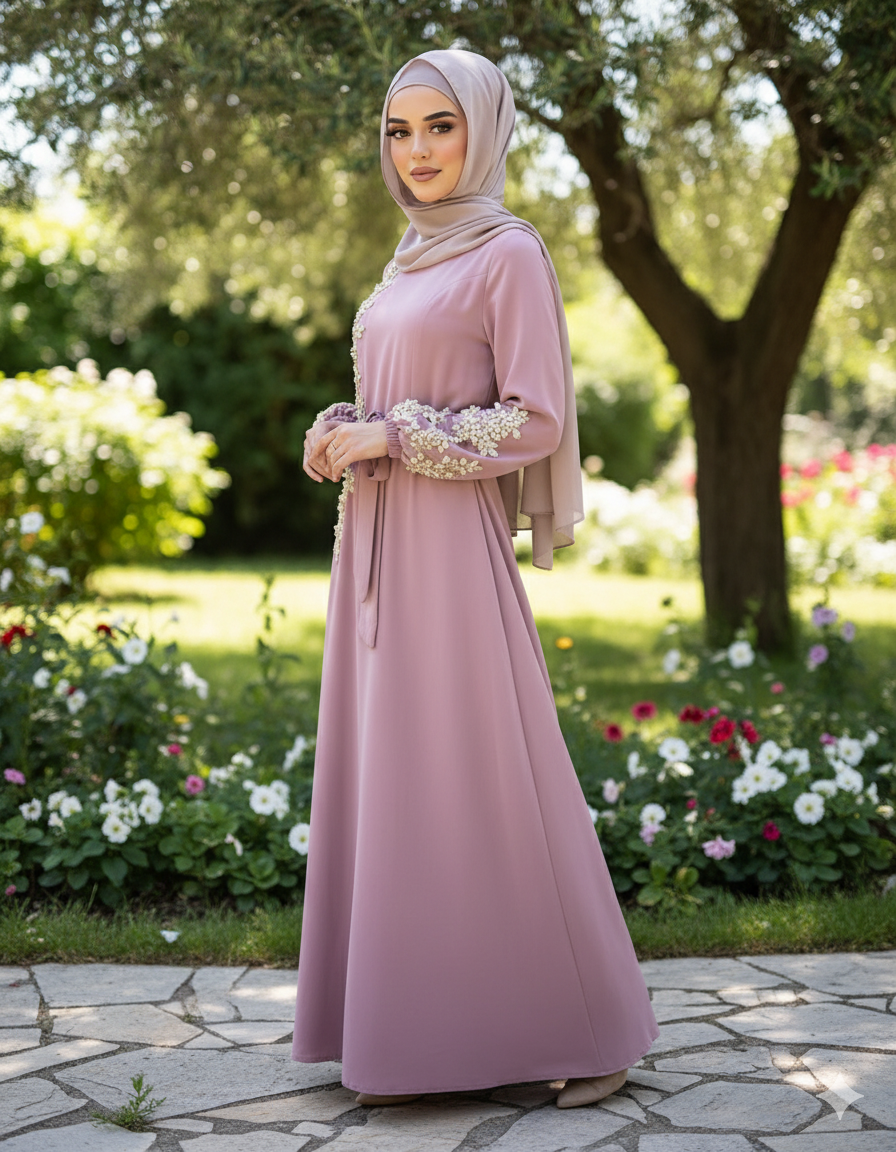 Elegant Embroidered Evening Abaya