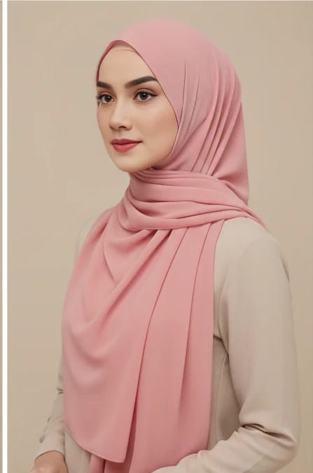 Soft Pink Chiffon Hijab – Feminine & Lightweight Scarf