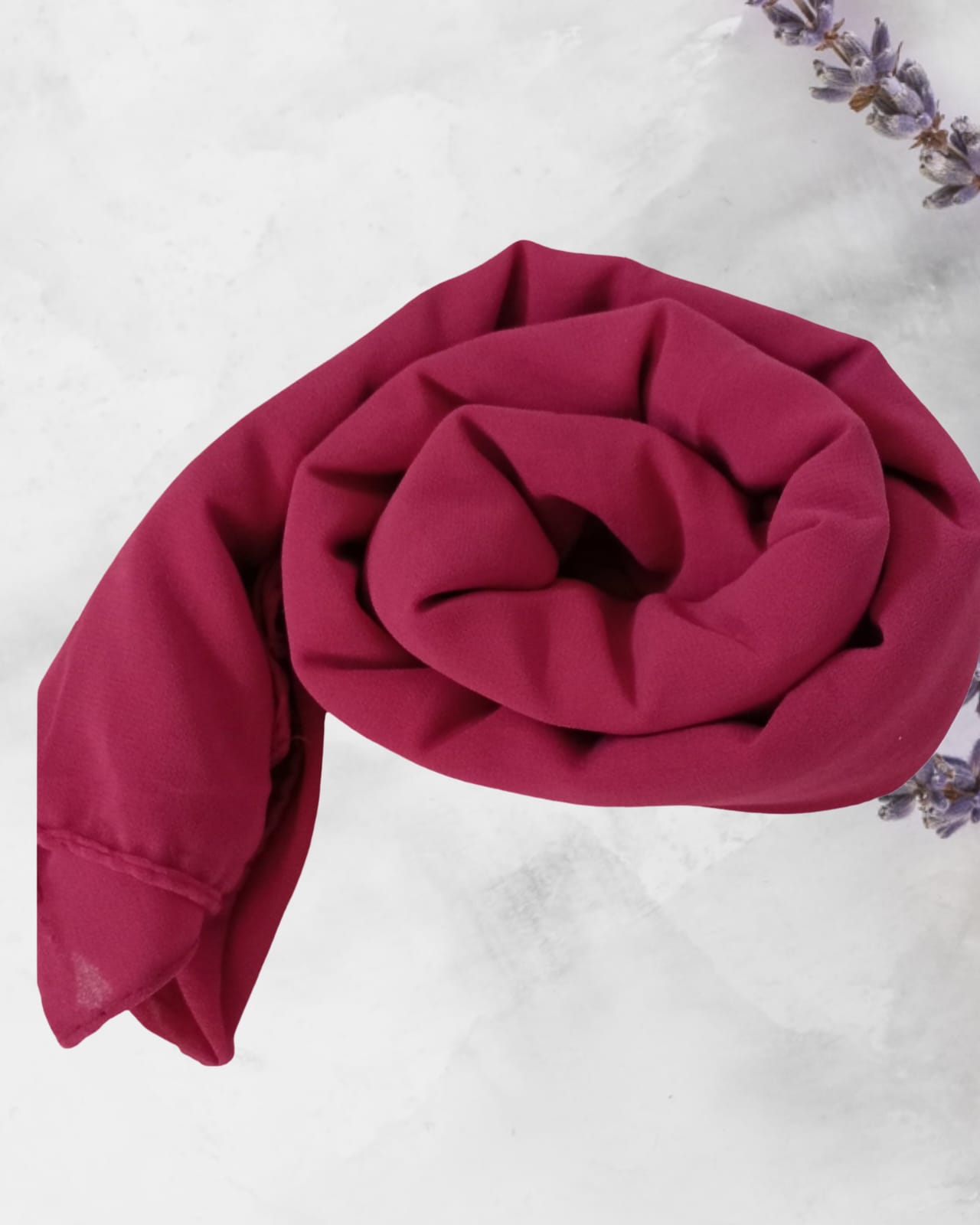 Berry Pink Chiffon Hijab – Soft & Elegant Scarf