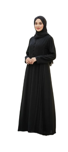 Glam Black Sequin Abaya | Luxury Evening Black Abaya