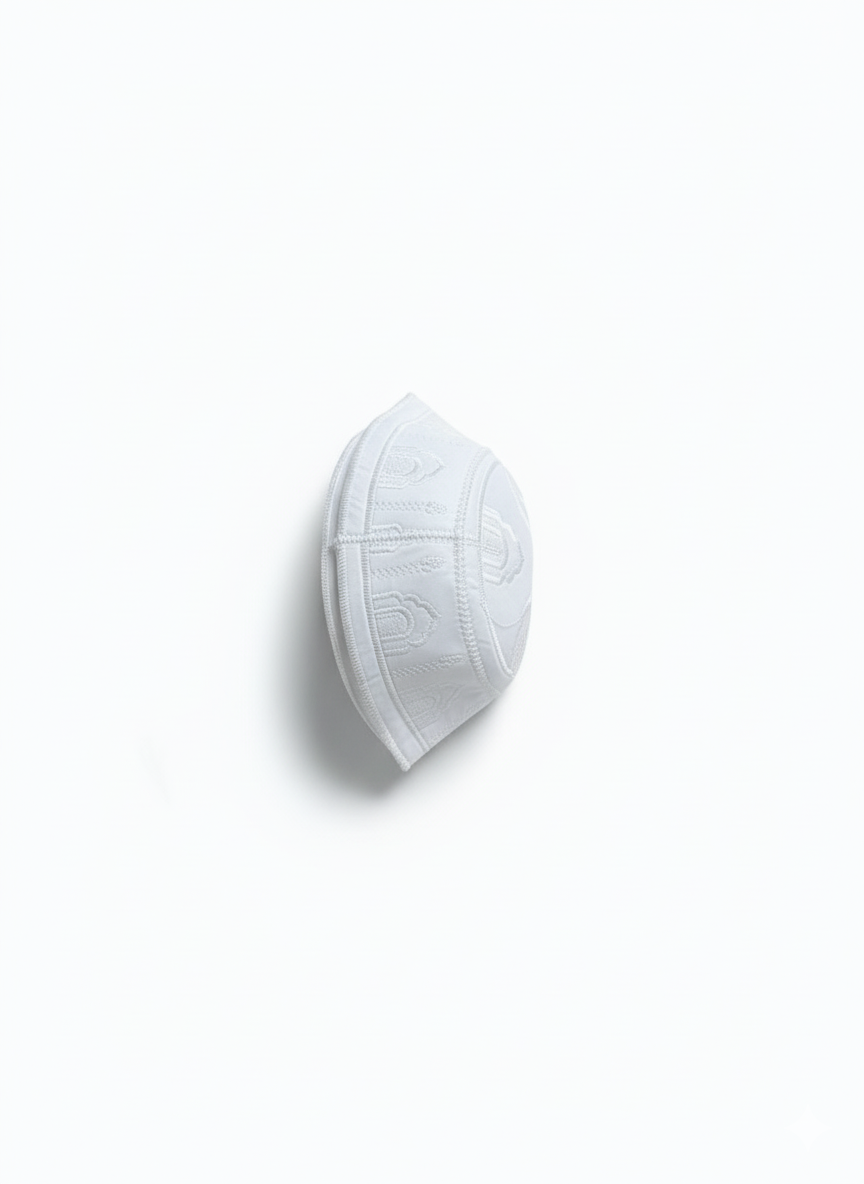 White Prayer Cap with Nice Design