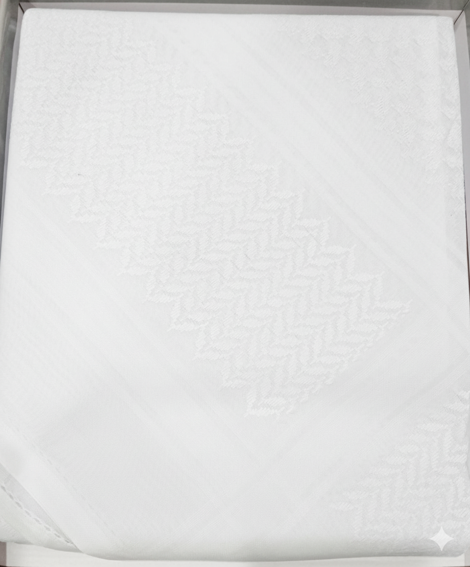 The Crisp White Saudi Shemagh - Classic & Formal