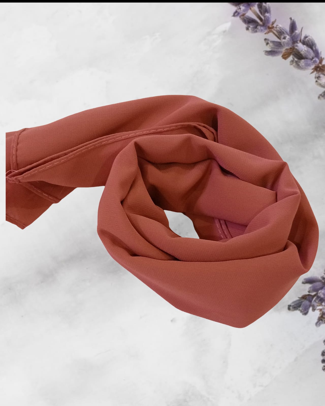 Terracotta Chiffon Hijab – Warm & Stylish Modest Scarf