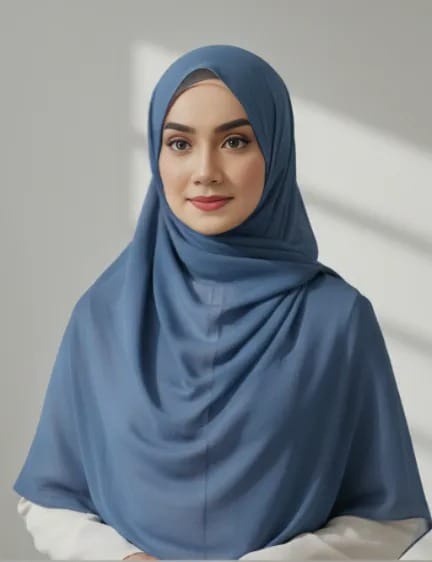 Blue Chiffon Hijab – Lightweight Everyday Scarf