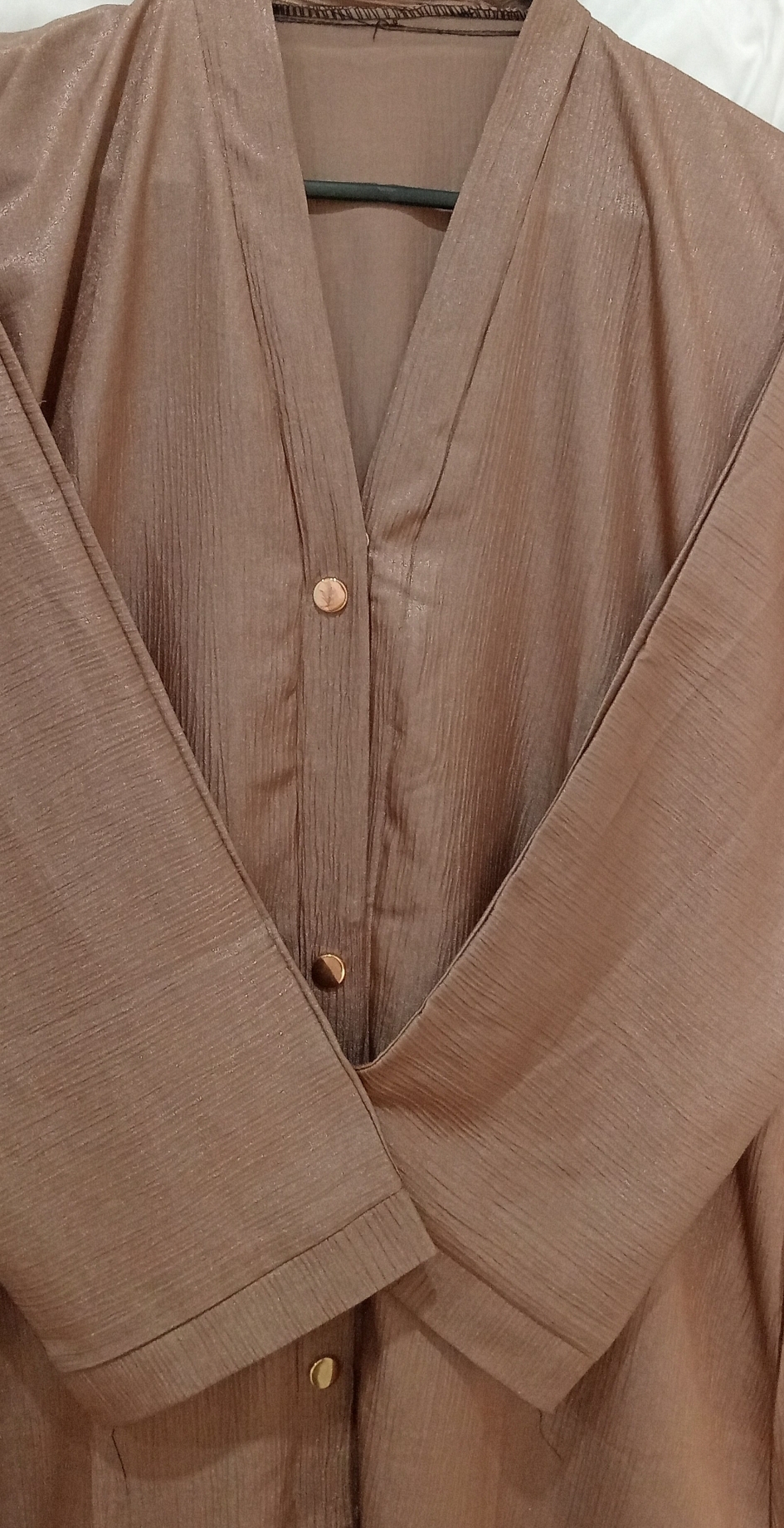 Premium Lightweight Button Abaya – Brown 