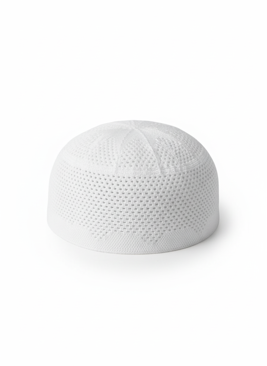 The Pure White Sunnah Cap | Breathable Comfort for Daily Prayer