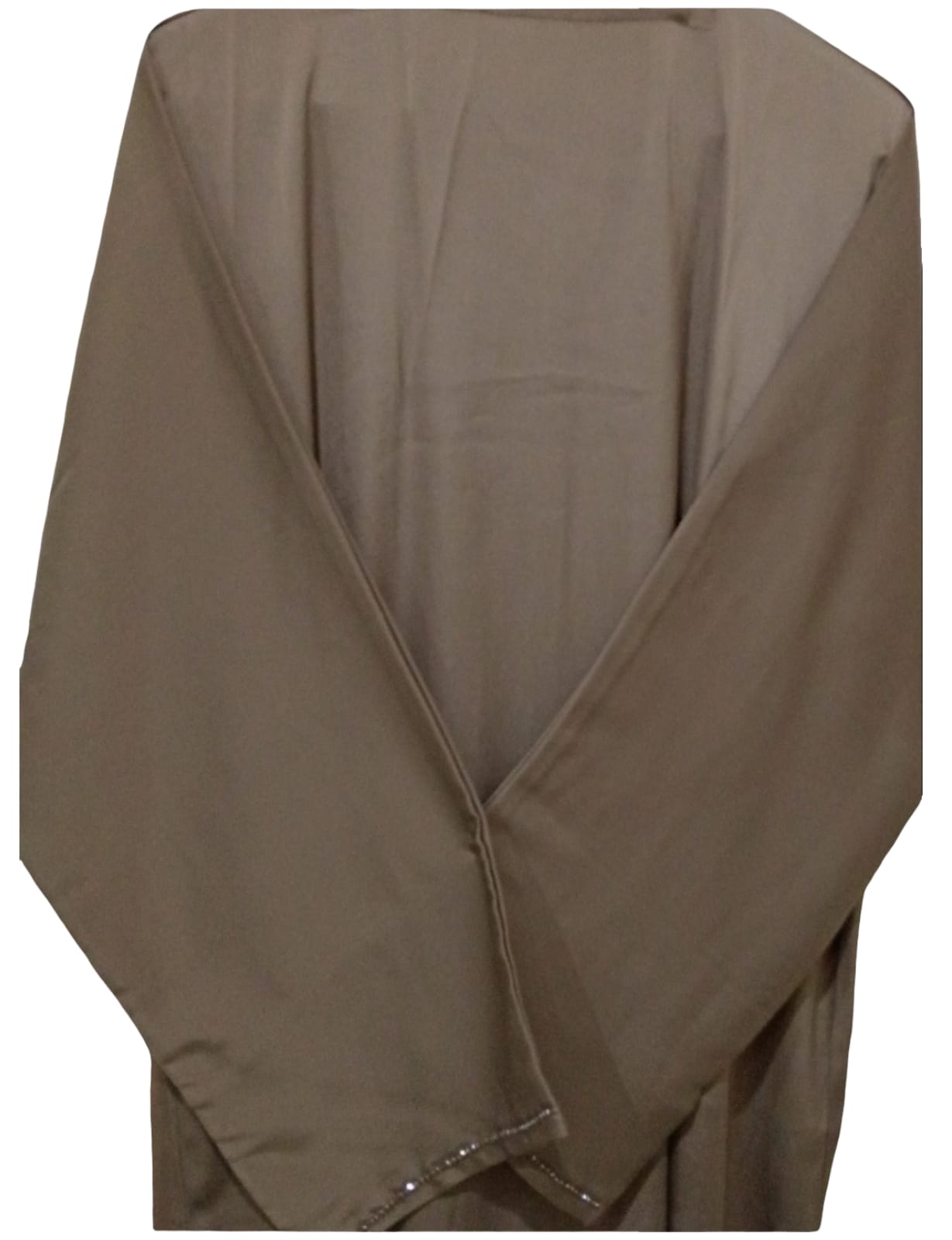 Soft Flowing Silk Abaya With Hijab – Elegant Mink | Luxury Modest Wear 