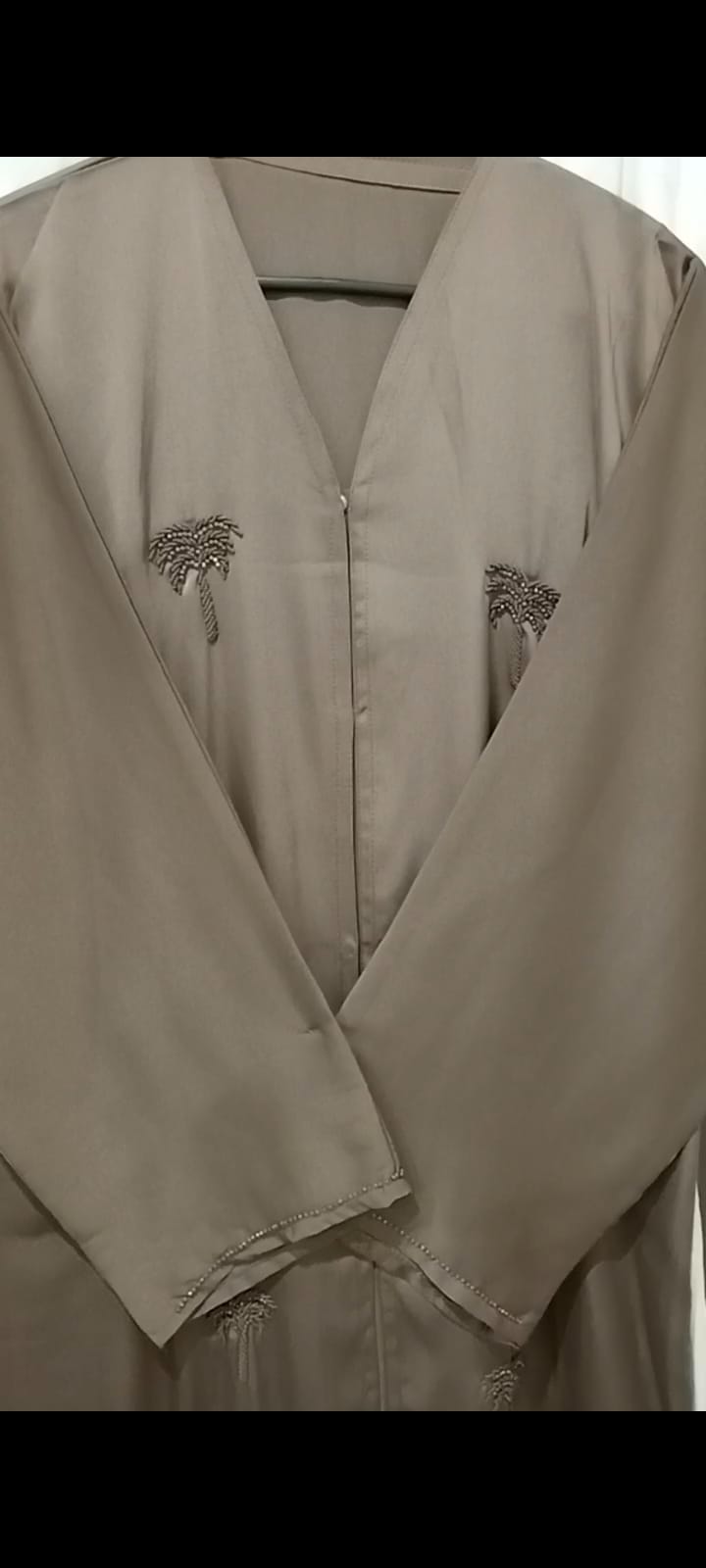 Soft Flowing Silk Abaya With Hijab – Elegant Mink | Luxury Modest Wear 