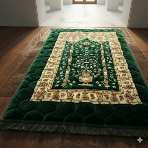 Authentic Floral Mihrab Design Prayer Rug