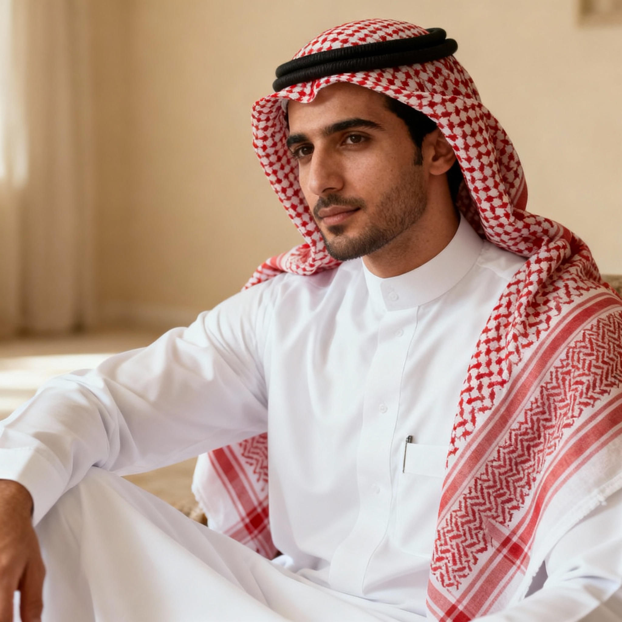 Traditional Red & White Keffiyeh Scarf – Premium Cotton