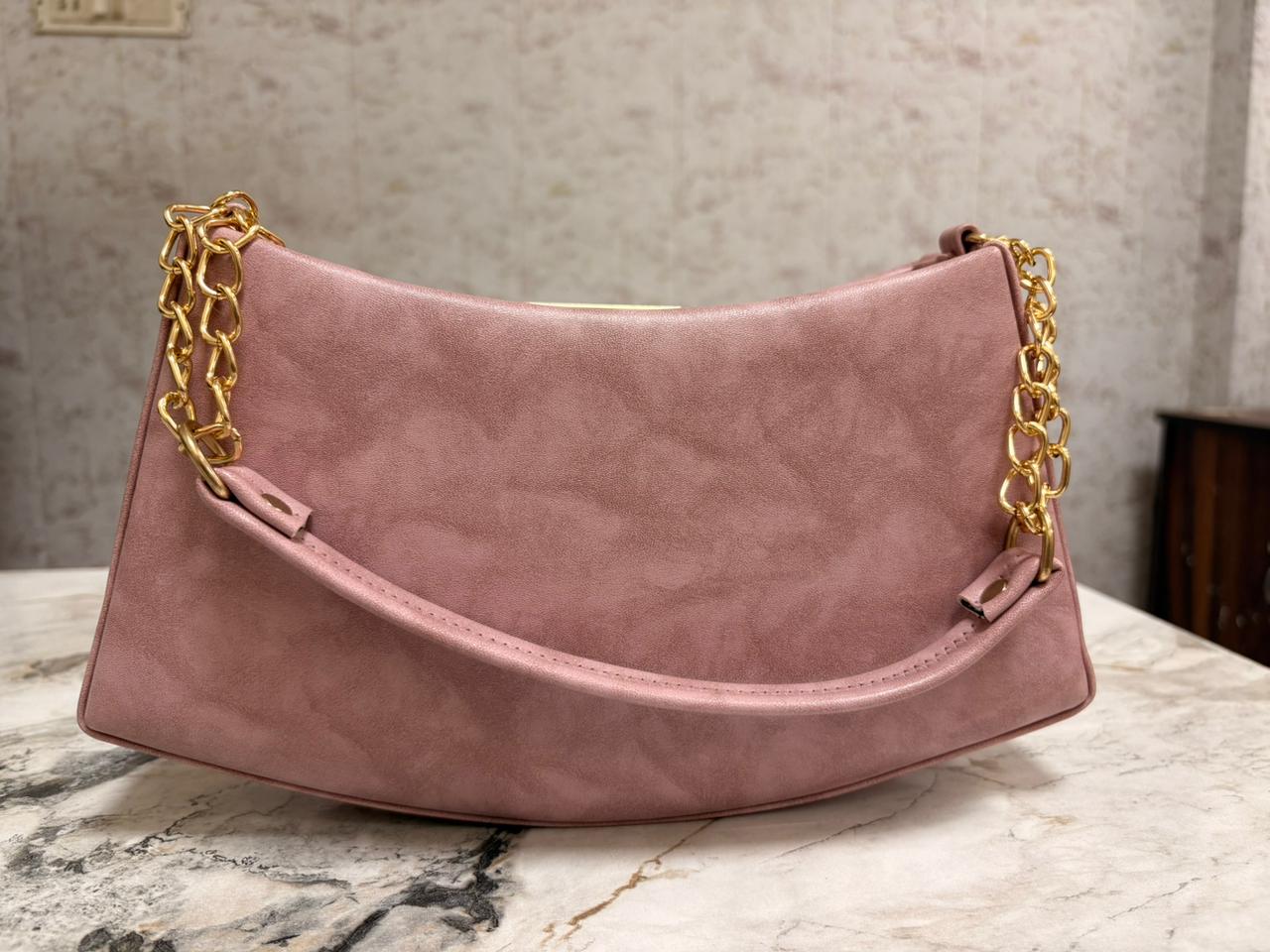 Heightsmart Pink Velvet Clutch Bag