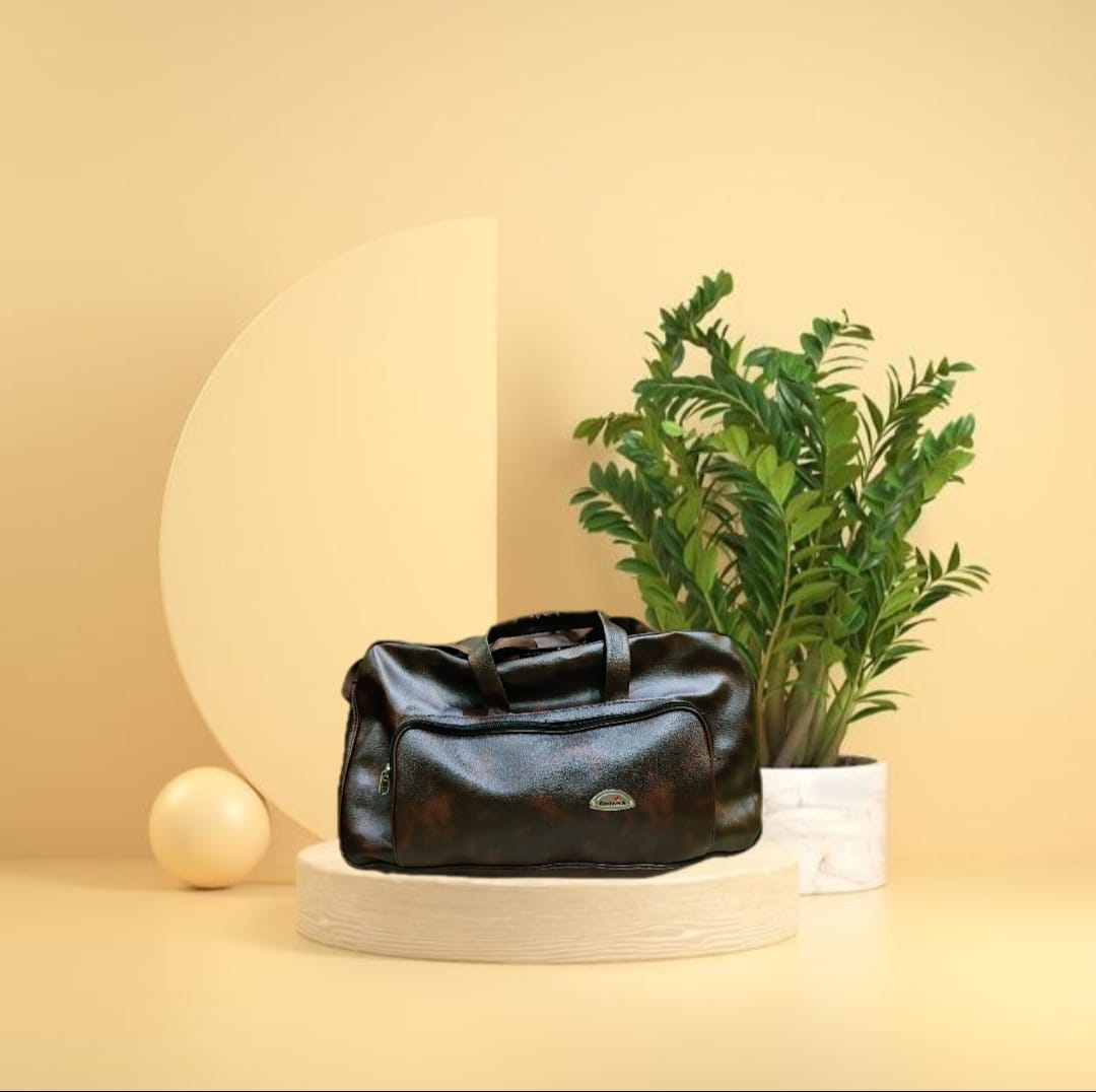 Leather Travel Duffel Bag