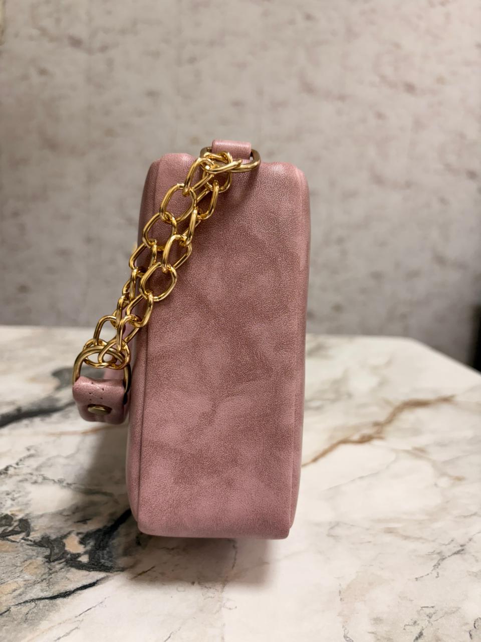 Heightsmart Pink Velvet Clutch Bag