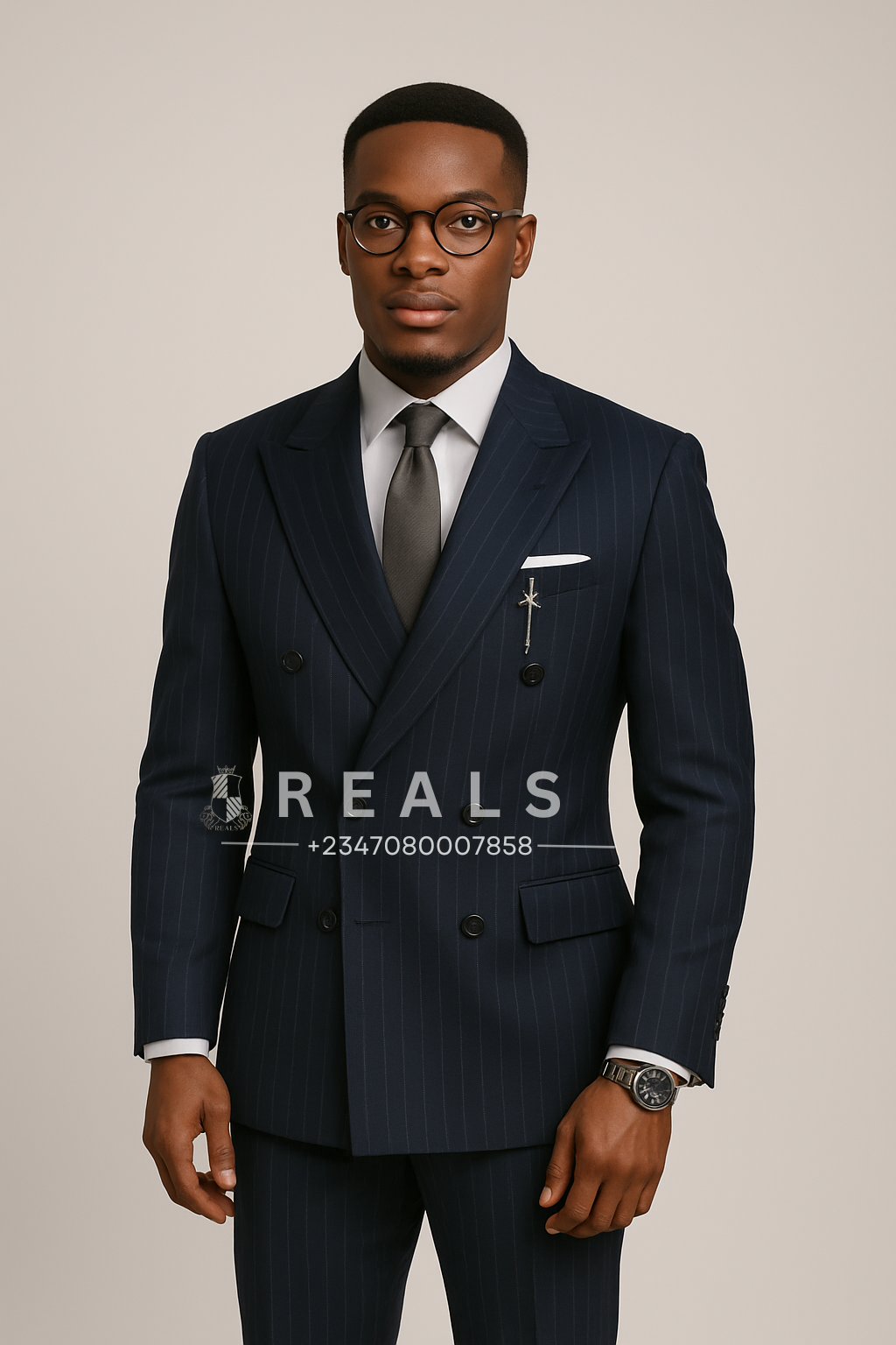 Pinstripe Double-Breasted Suit