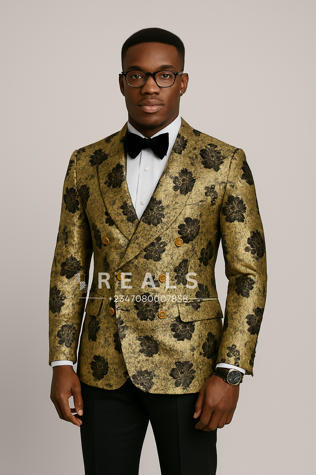 Gold Floral Brocade Blazer
