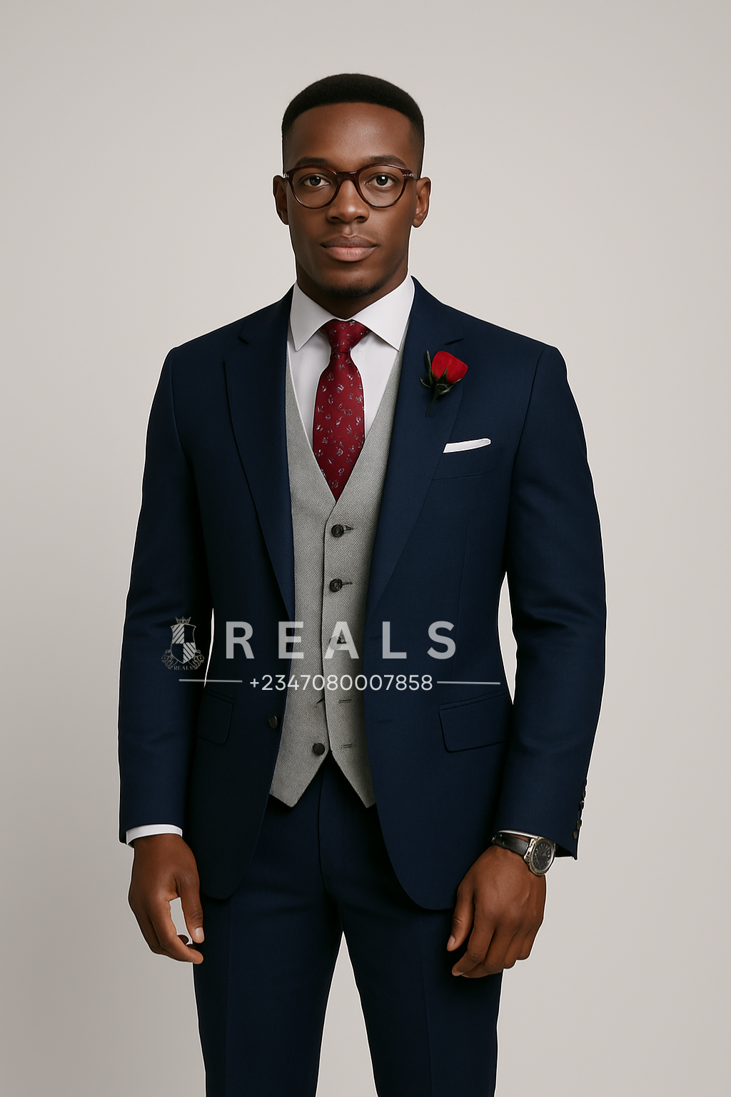Navy Blue Men's Suit