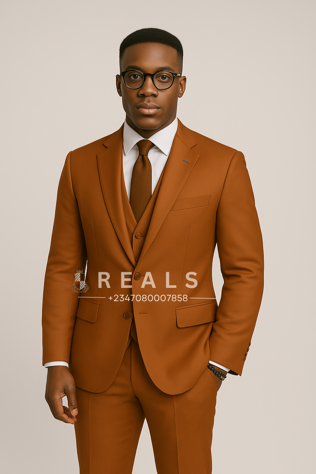 Classic Rust-Colored Men's Suit