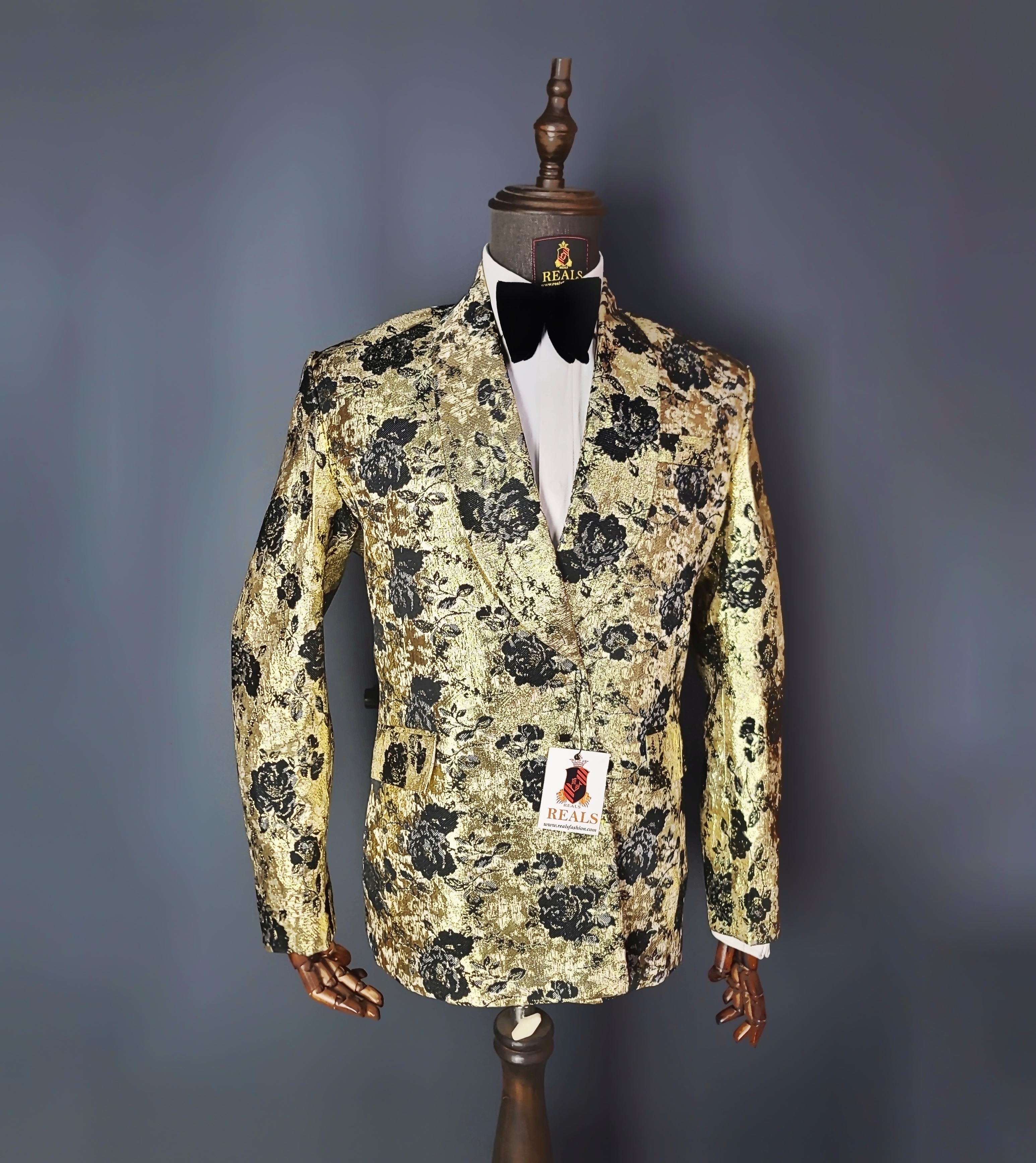 Gold Floral Brocade Blazer