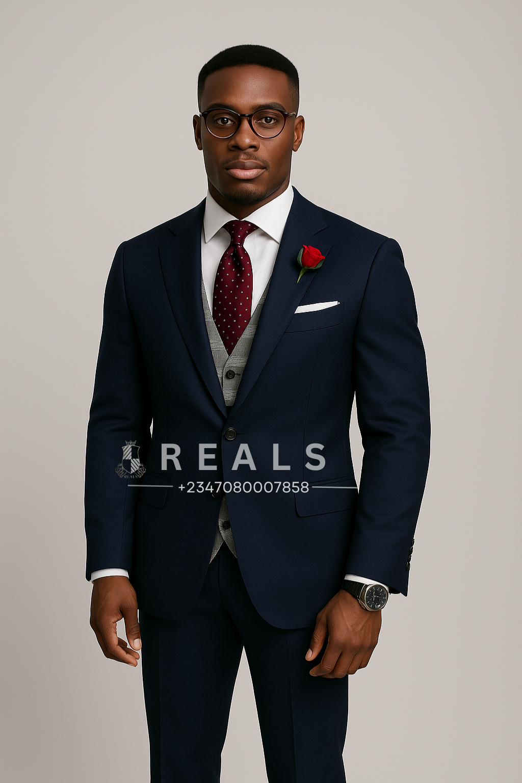 Navy Blue Men's Suit