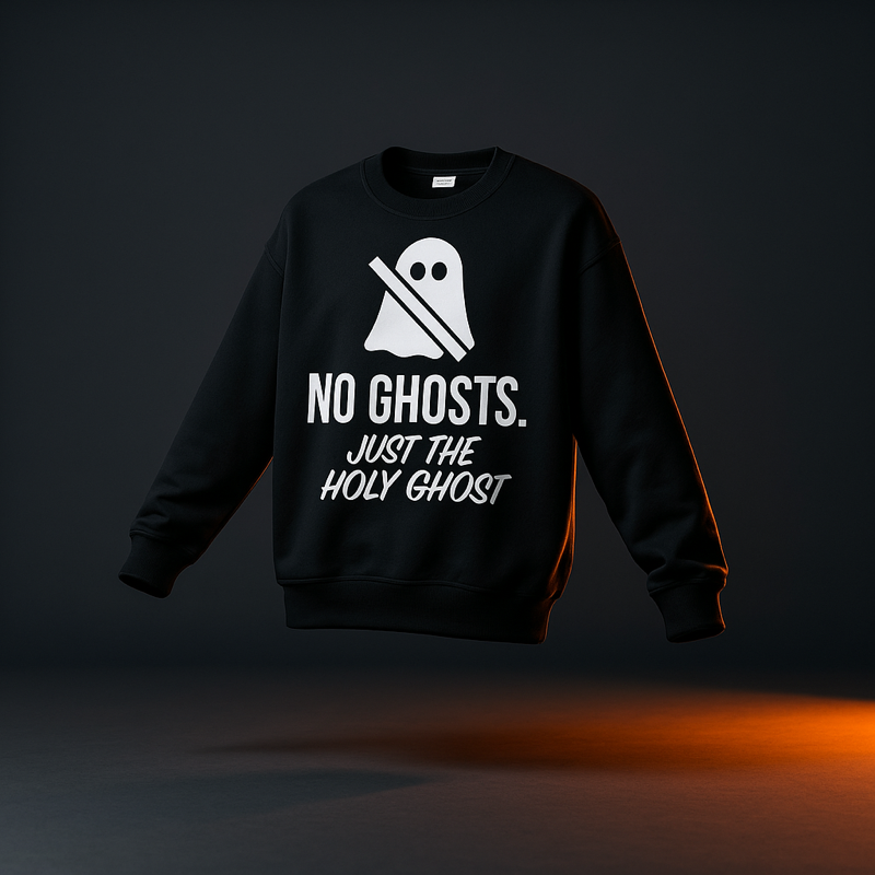 NO GHOSTS Crewneck Sweatshirt — White Edition 