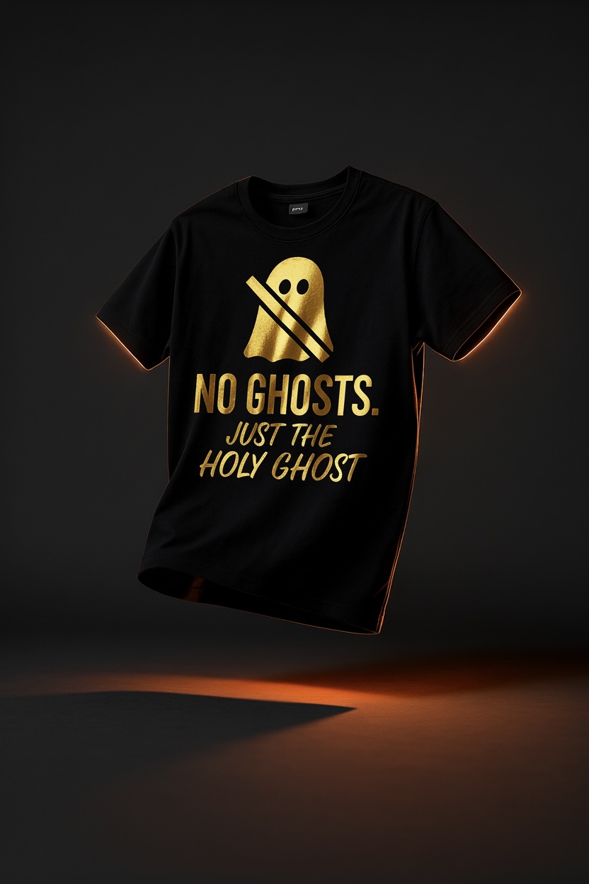 NO GHOSTS Tee — Gold Edition
