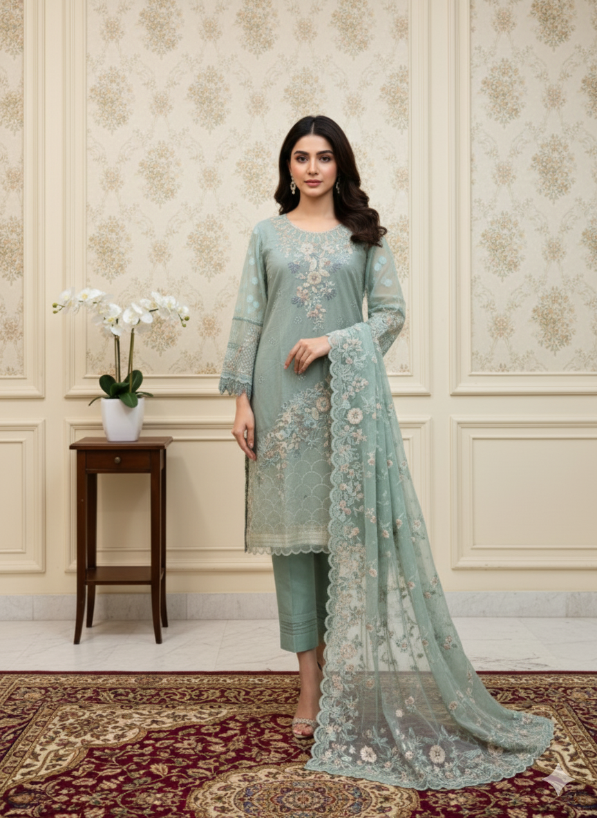 Fancy Semi Party Wear Suit By Zahra Rubab 