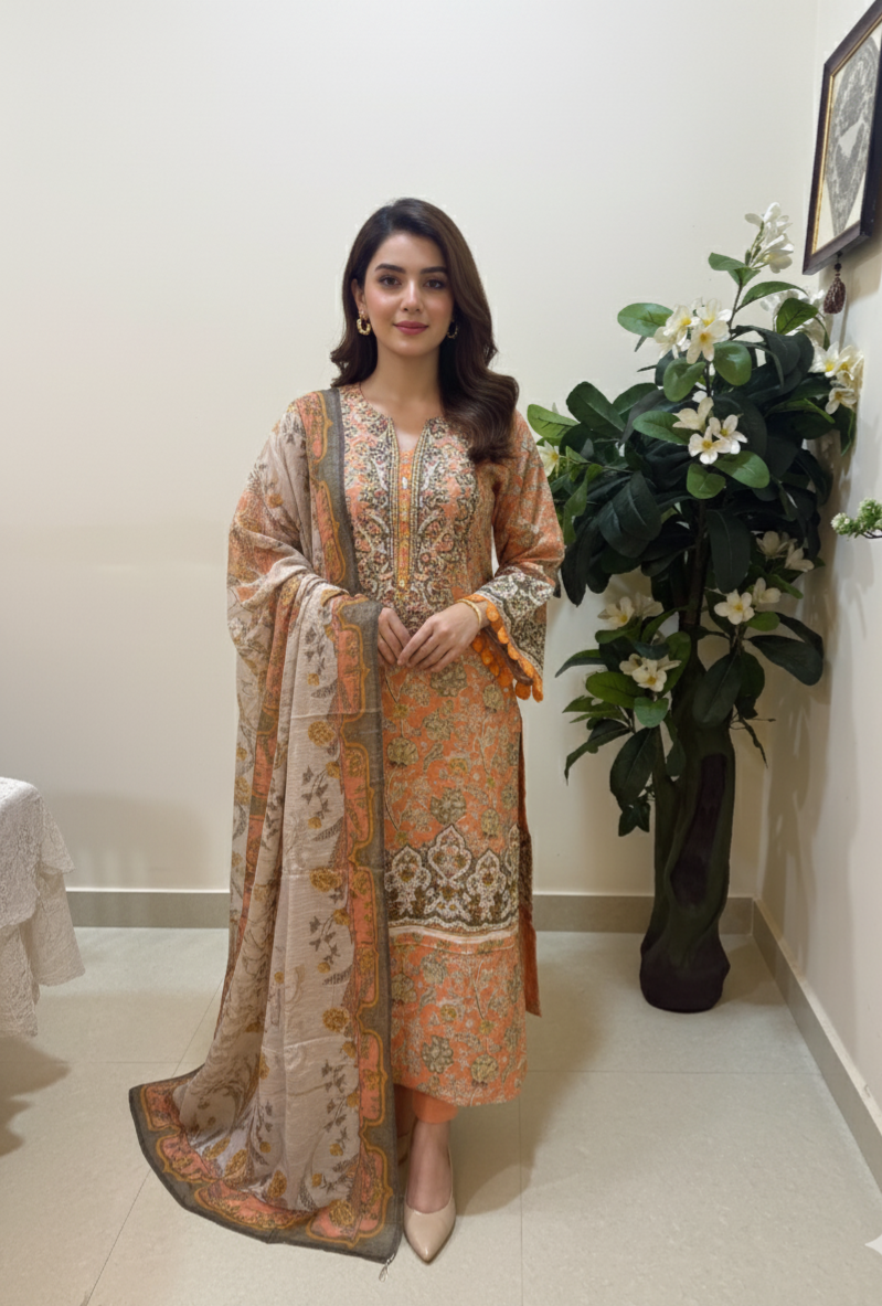 Elegant Lawn Suit By Nazakat Tawakkal
