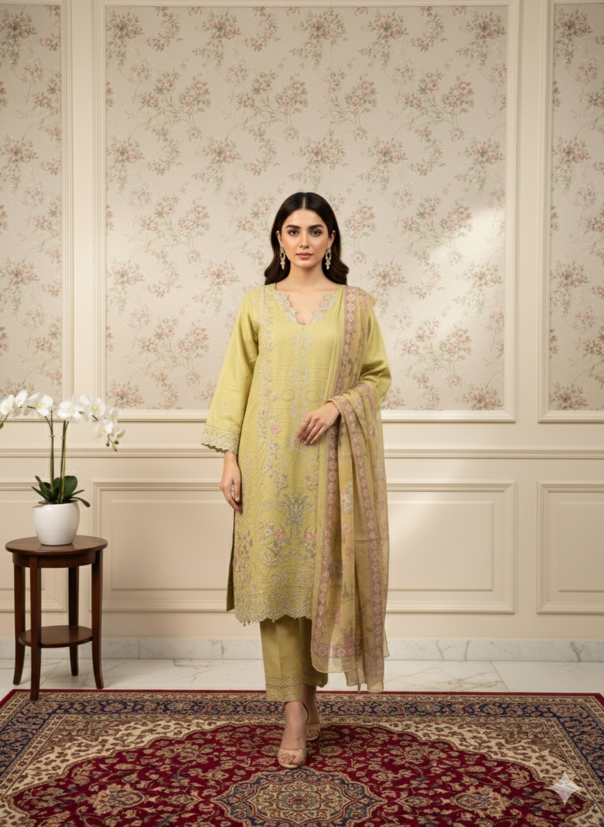 Embroidered Lawn Suit By Bin Saeed 