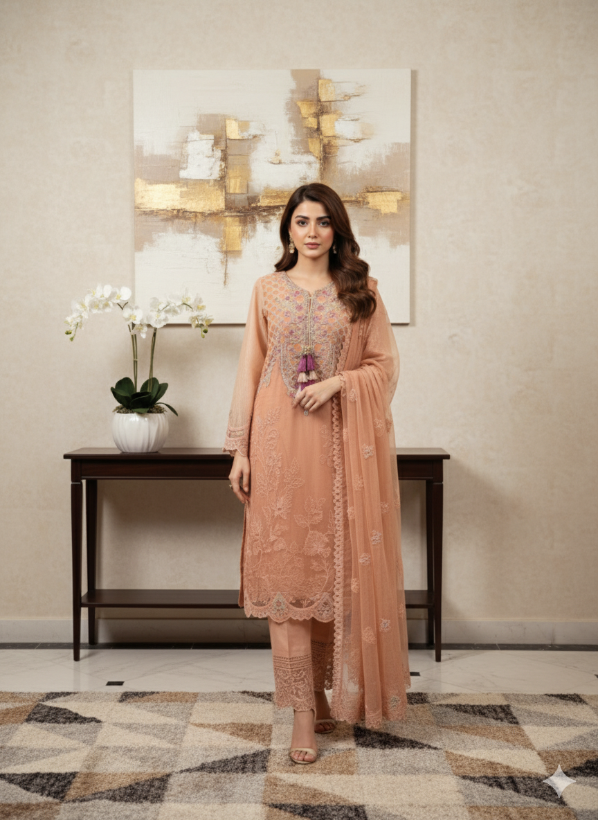 Embroidered Chiffon Suit By Zoya Ahmad 