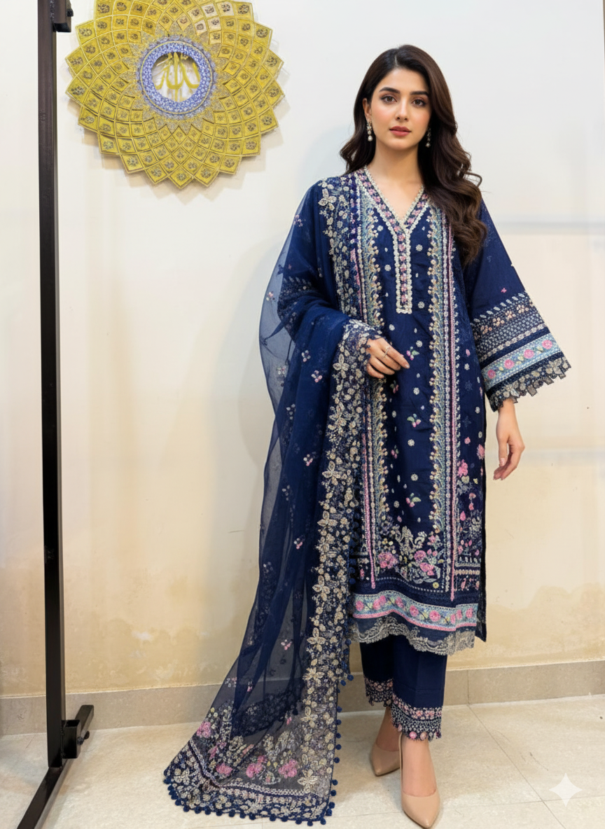 Embroidered Three-Piece Suit By Ayzel Pret 
